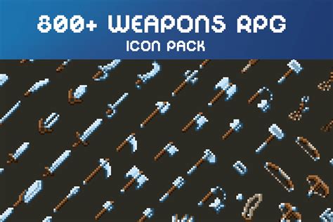 RPG Weapons Pixel Art Pack - CraftPix.net