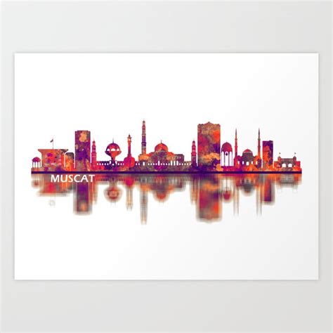 Muscat Oman Skyline Art Print by NextWay Art | Society6