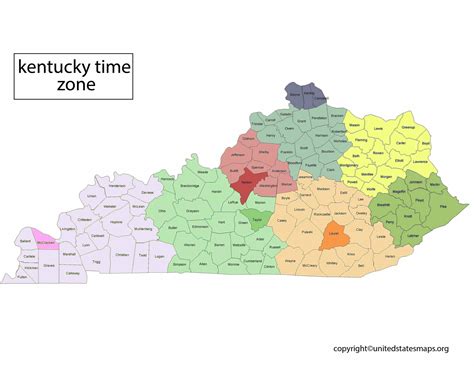 Kentucky Time Zone Map | Map of Time Zones Kentucky