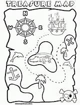 Printable Treasure Map Coloring Page Sketch sketch template
