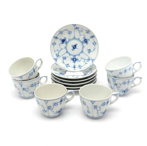 Royal Copenhagen Danish Porcelain "Blue Fluted" Tea Service For Six | EBTH