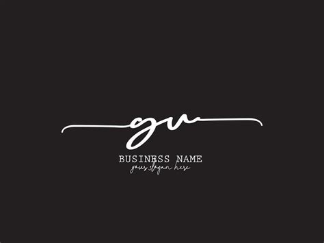 Gu Signature Logo, Initial GU Luxury Fashion Logo Branding For You ...