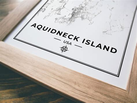 Aquidneck Island Map Print Aquidneck Island Wall Art Map | Etsy