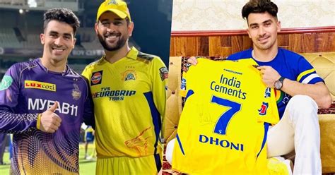 MS Dhoni gifts autographed CSK jersey to KKR and Afghanistan wicket ...