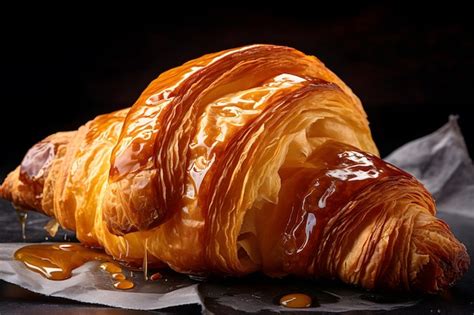 Premium AI Image | Flaky French Croissant