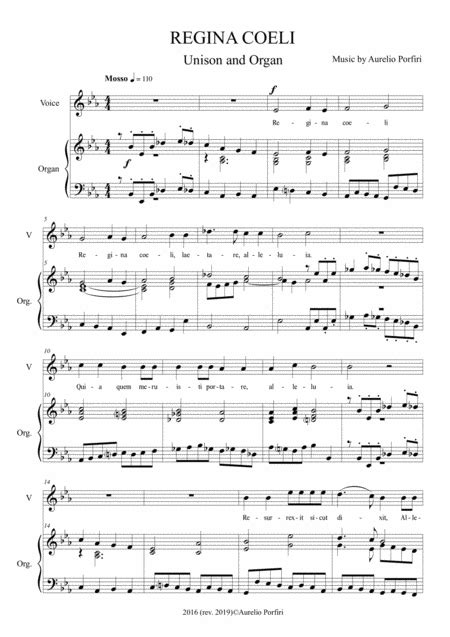 REGINA COELI By Aurelio Porfiri - Digital Sheet Music For Octavo ...