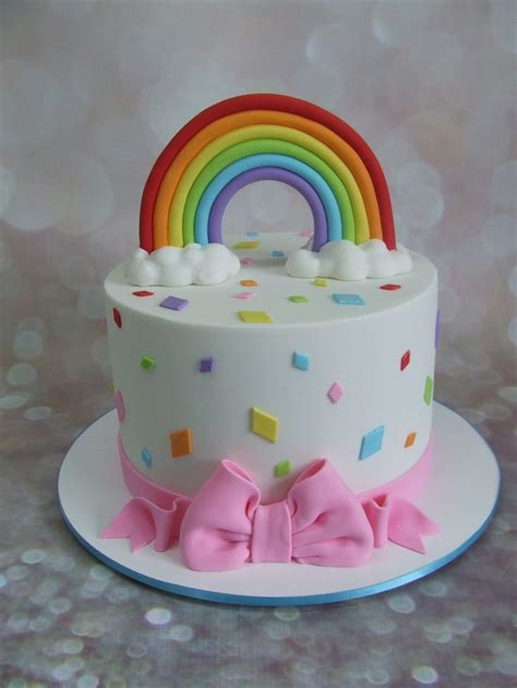 Rainbow and diamonds | Rainbow birthday cake, 1st birthday cakes ...