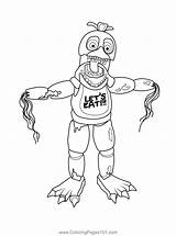 Withered Chica FNAF Coloring Page For Kids  Free Five Nights At Freddy sketch template