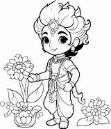 Hindu God Shree Krishna Coloring Page Image  Premium AI Generated Vector sketch template