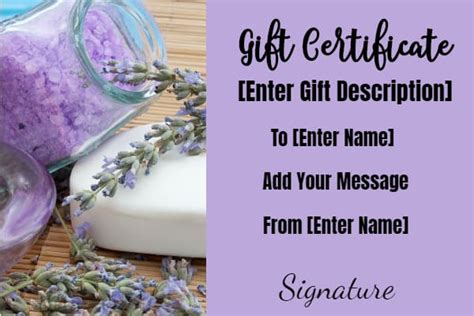 FREE Spa Gift Certificate Template | Edit Online then Download