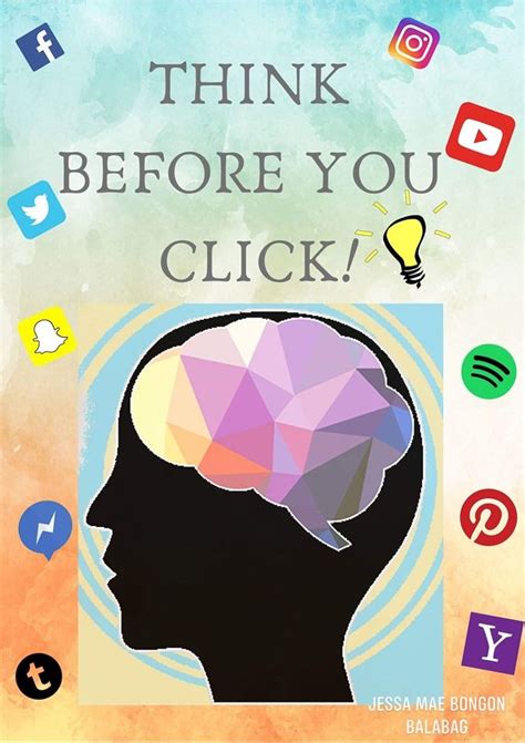 Think Before You Click ! | Think before you click slogan, Poster drawing, Think before you click ...