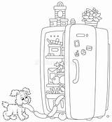Refrigerator Coloring Page sketch template