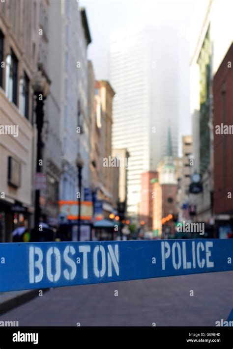 A Police Barricade At A Crime Scene In Boston USA Stock Photo - Alamy