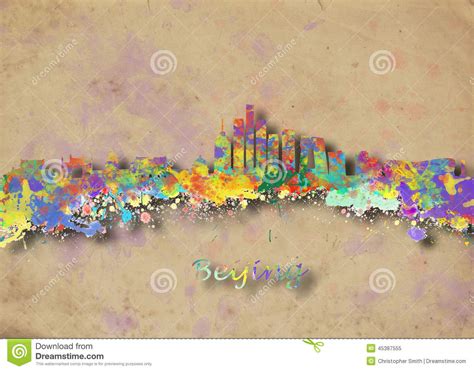Beijing China Skyline stock illustration. Illustration of halifax - 45387555