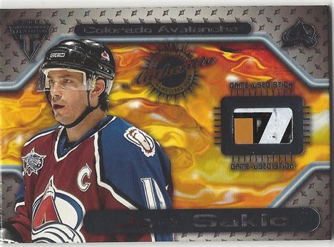 Joe Sakic 2001 Titanium Hockey Game-Used Stick Colorado Avalanche /224 ...