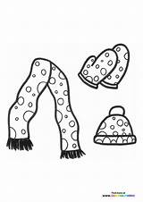 Winter scarf hat And Mittens  Coloring Pages For Kids sketch template