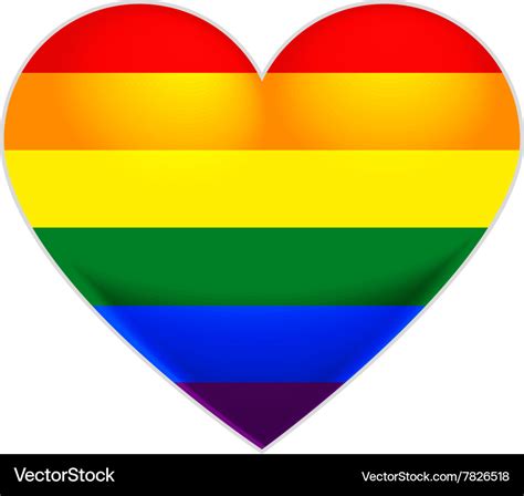 Rainbow flag gay lgbt flag heart Royalty Free Vector Image