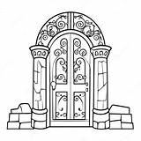 Mysterious Castle Door Coloring Page  Pagescom sketch template