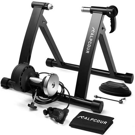 Alpcour Bike Trainer Stand for Indoor Riding – Portable Stainless Steel Indoor Trainer w ...
