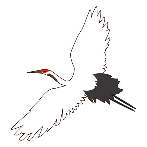 Friendly cute red-crowned or Japanese crane. cartoon 32057235 PNG