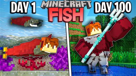 I Survived 100 Days as a FISH in Minecraft - YouTube