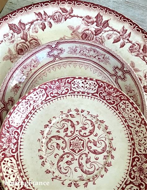 I love the mixed pattern of these dishes. Floral Faience Set | FleaingFrance | Vintage crockery ...