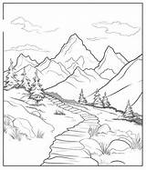 Hiking Coloring Page sketch template