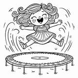 Trampoline Coloring Stock Illustrations – 34  sketch template