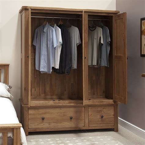 Free Delivery - Rustic Solid Oak Furniture Triple Wardrobe