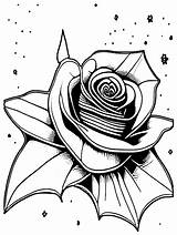 Beautiful Single Rose Coloring Page · Creative Fabrica sketch template