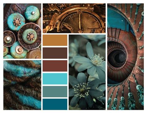 #135 :: circular in teal + bronze | Bronze color scheme, Bronze color palette, Blue color schemes