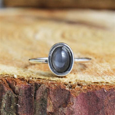 Grey Moonstone Sterling Silver Ring By Amelia May | notonthehighstreet.com