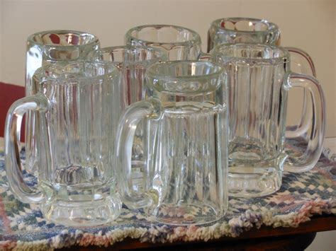 Seven Vintage Glass Beer Mugs - Etsy