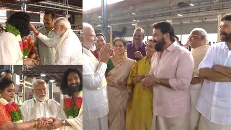 PM Narendra Modi attends BJP member Suresh Gopi’s daughter’s wedding at Guruvayur temple ...