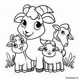 Cute Goat Family Coloring Page  Pagescom sketch template