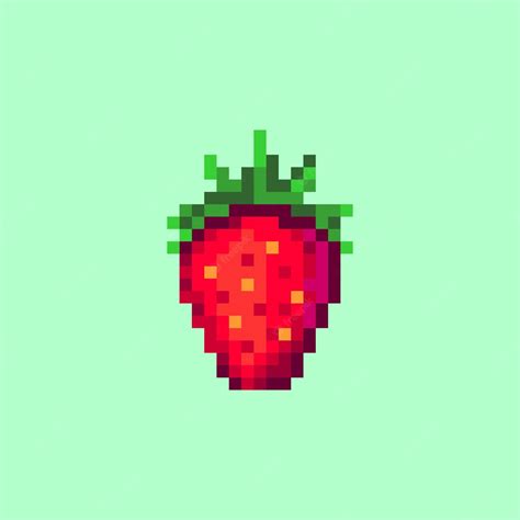 Premium Vector | Fresh strawberry pixel art