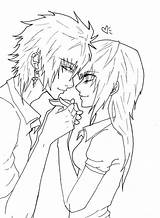 Boy And Girl Kissing Coloring Page Couple For Kids  sketch template