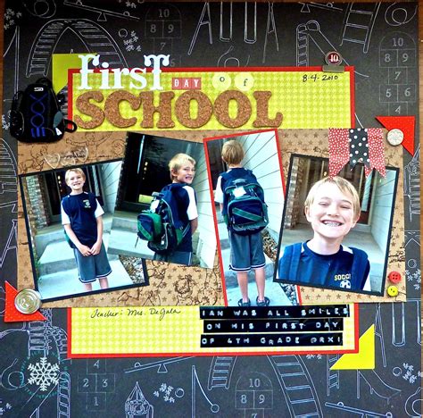 paper & ICE: First Day of School scrapbook layout School Scrapbook Layouts, Album Scrapbook ...