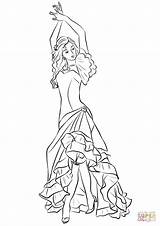 Flamenco Girl coloring Page  Free Printable Coloring Pages Dance sketch template