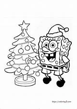 SpongeBob Christmas Coloring Page  Free Sheet 2024 sketch template