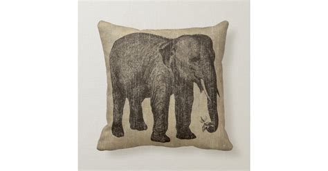 Vintage Elephant Throw Pillow | Zazzle