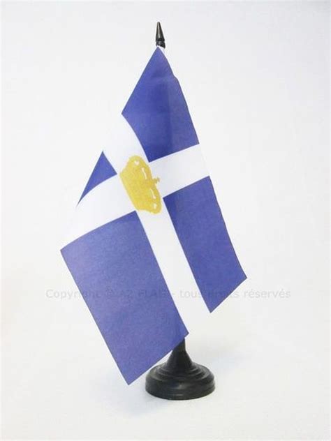 KINGDOM OF GREECE 1863-1973 TABLE FLAG 5'' x 8'' - GREEK DESK FLAG 21 x ...