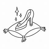 Cinderella Glass Slipper Coloring Page Sketch Coloring sketch template