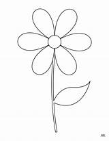 Simple Flower Coloring Page sketch template