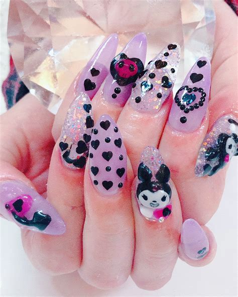 Kuromi Decora Nails #sanrio #decora #kawaii #pastel #kuromi #pastelgoth ...