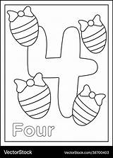Four Coloring page Royalty Free Vector Image  VectorStock sketch template