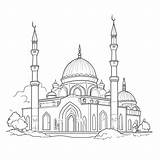 Mosque Coloring Pages sketch template