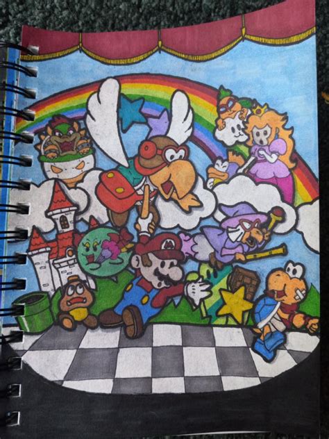 Finished my first Paper Mario fan art. My sweaty hands smudged it a bit ...