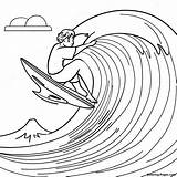 Surfer Riding A Giant Wave Coloring Page  Pagescom sketch template