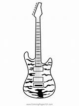 Guitar Musical Instrument Coloring Page For Kids  Free sketch template
